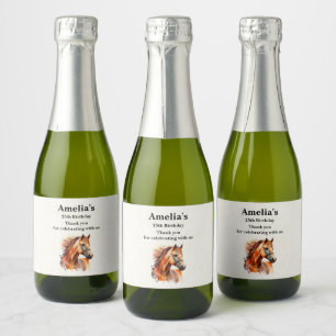 Étiquettes Pour Bouteilles De Vin Mousseux Magnifique Sorrel Horse Portrait Anniversaire Merc