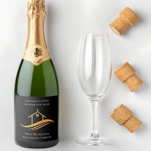 Étiquettes Pour Bouteilles De Vin Mousseux Maison de Luxe pour une Fête de Chauffage de Maiso