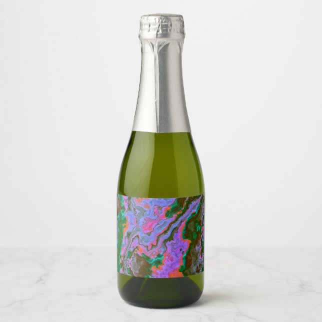 Étiquettes Pour Bouteilles De Vin Mousseux Marbre aigre (Devant)