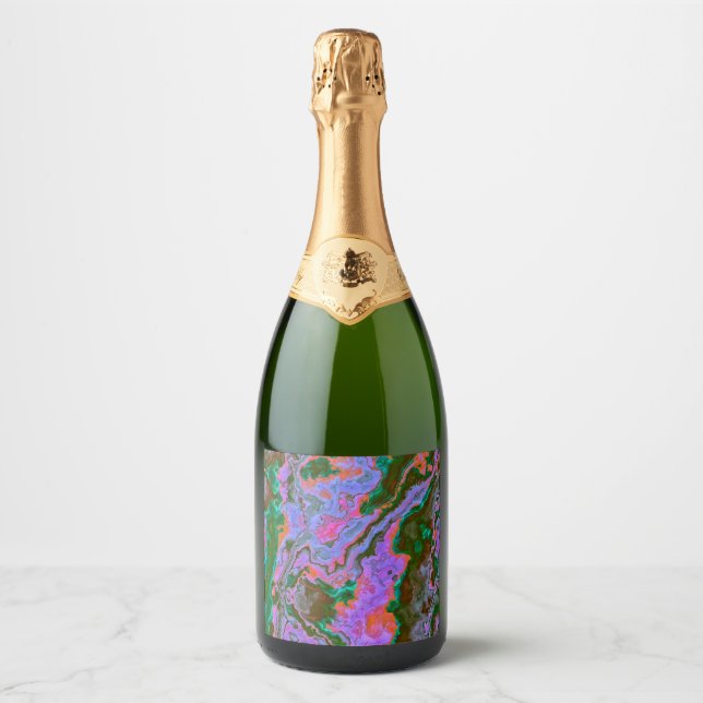 Étiquettes Pour Bouteilles De Vin Mousseux Marbre aigre (Devant)