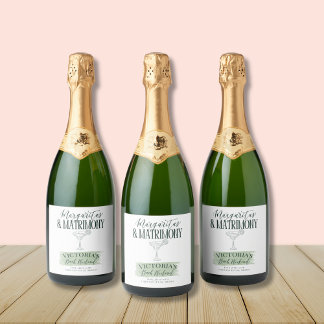 Étiquettes Pour Bouteilles De Vin Mousseux Marges et Matrimoine Invitation Enterrement de Vie