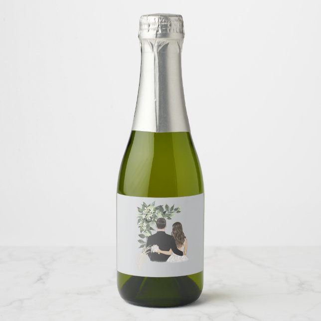 Étiquettes Pour Bouteilles De Vin Mousseux Mariage (Devant)