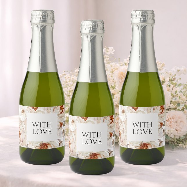 Étiquettes Pour Bouteilles De Vin Mousseux Mariage avec Amour (Créateur téléchargé)