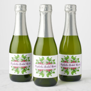 Étiquettes Pour Bouteilles De Vin Mousseux Mariage Champêtre avec Dahlias