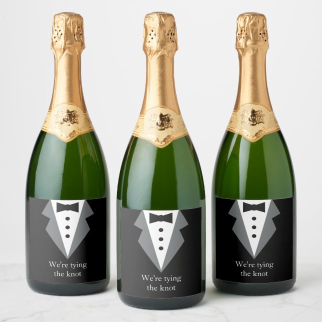 Étiquettes Pour Bouteilles De Vin Mousseux Mariage de Cravate noire Tuxedo (Bouteilles)