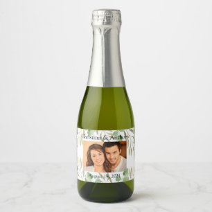 Étiquettes Pour Bouteilles De Vin Mousseux Mariage photo personnalisé Mini Sparkling Wine Fav