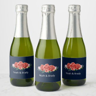 Étiquettes Pour Bouteilles De Vin Mousseux Mariage rose