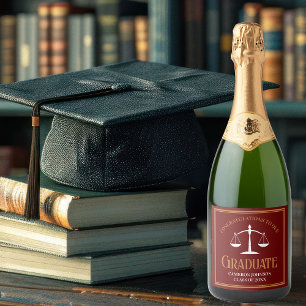 Étiquettes Pour Bouteilles De Vin Mousseux Maroon Gold Law School Graduation Party