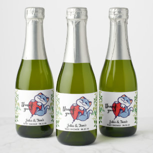 Étiquettes Pour Bouteilles De Vin Mousseux Merci de chats mignon Baby shower Favoriser Mini