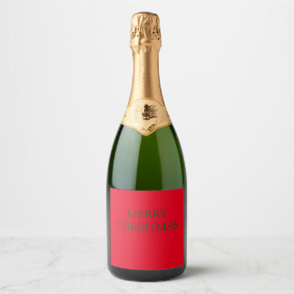 Étiquettes Pour Bouteilles De Vin Mousseux MERRY CHRISTMAS Label