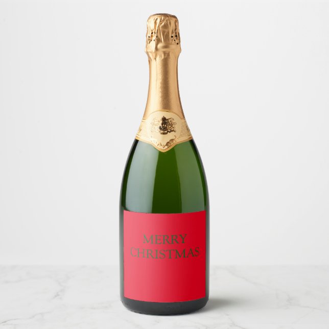 Étiquettes Pour Bouteilles De Vin Mousseux MERRY CHRISTMAS Label (Devant)