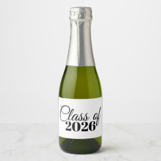 Étiquettes Pour Bouteilles De Vin Mousseux Mini Graduation Champagne Bottle Label Class of 26
