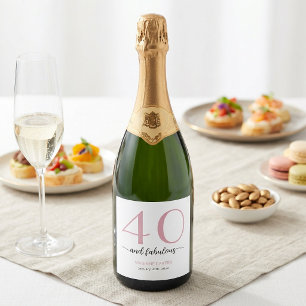 Étiquettes Pour Bouteilles De Vin Mousseux Moderne Quarante et Incroyable Anniversaire 40 Ans