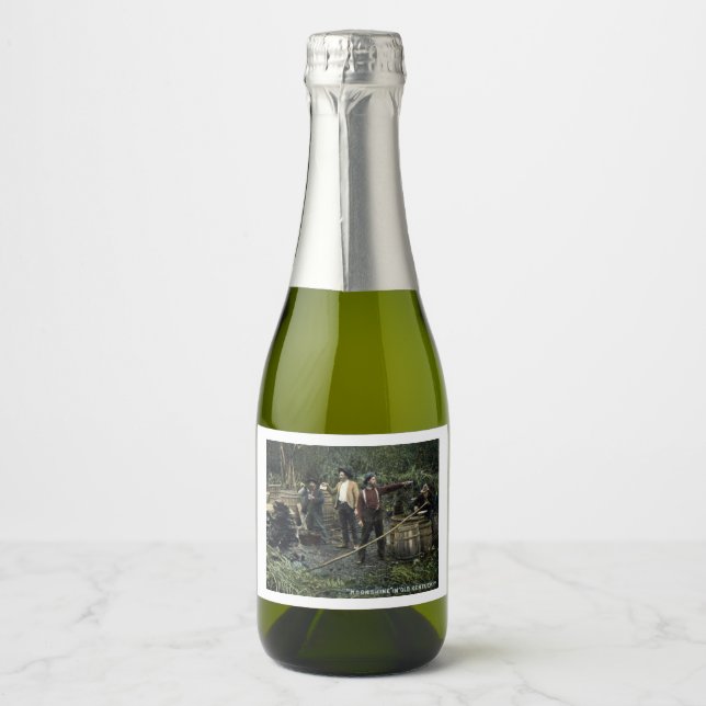 Étiquettes Pour Bouteilles De Vin Mousseux Monshine dans le Vieux Kentucky Vintage (Devant)