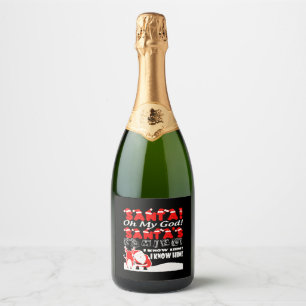 Étiquettes Pour Bouteilles De Vin Mousseux Noël - Père Noël Oh Mon Dieu Père Noël Venir Je Sa