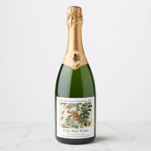 Étiquettes Pour Bouteilles De Vin Mousseux Oiseau à gorge rubis, Audubon Oiseaux Amérique
