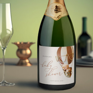 Étiquettes Pour Bouteilles De Vin Mousseux On Peut Attendre ! Baby shower Sparkling Wine Lab