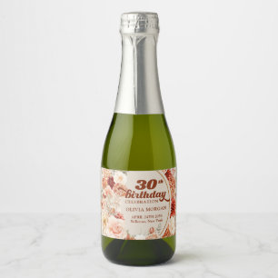Étiquettes Pour Bouteilles De Vin Mousseux Opulent automne terre cuite cuivre brun bordeaux