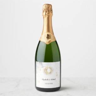 Étiquettes Pour Bouteilles De Vin Mousseux Or Doré Céleste Soleil,Lune,Etoiles 
