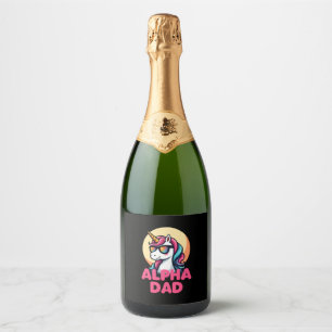 Étiquettes Pour Bouteilles De Vin Mousseux Papa licorne drôle Laufey hommes fête des pères No