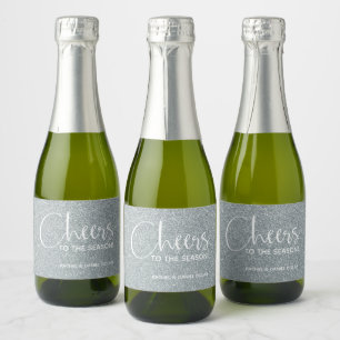 Étiquettes Pour Bouteilles De Vin Mousseux Parties scintillant or Faux Noël Mini
