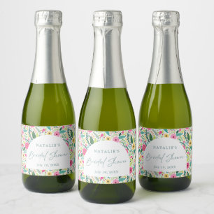 Étiquettes Pour Bouteilles De Vin Mousseux Pétales Procuco Floral Fête des mariées Party