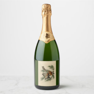 Étiquettes Pour Bouteilles De Vin Mousseux Petite chouette à cris des oiseaux d'Amérique d'Au