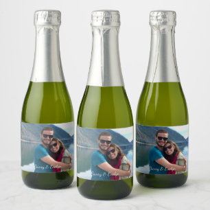 Étiquettes Pour Bouteilles De Vin Mousseux Photo avec texte en bas de la mini Champagne