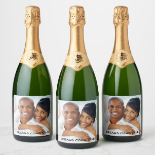 Étiquettes Pour Bouteilles De Vin Mousseux Photo Mariage fête de la mariée Fiançailles Annive