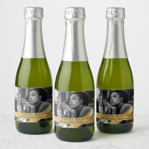 Étiquettes Pour Bouteilles De Vin Mousseux Photo or élégante et minimale