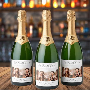 Étiquettes Pour Bouteilles De Vin Mousseux Photo personnalisée meilleurs amis éternellement b
