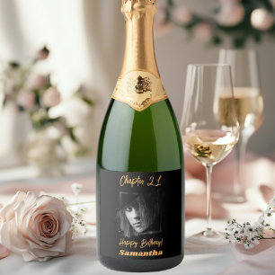 Étiquettes Pour Bouteilles De Vin Mousseux Photo photo noir 21e anniversaire Chapitre 21