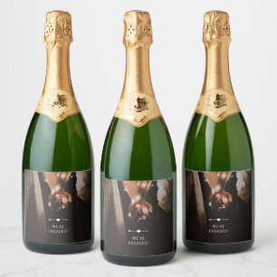 Étiquettes Pour Bouteilles De Vin Mousseux Photo sombre FIANÇAILLES