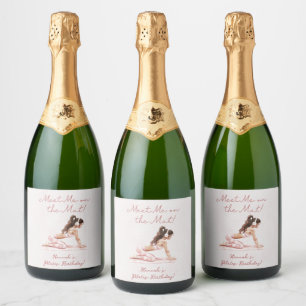 Étiquettes Pour Bouteilles De Vin Mousseux Pilates roses modernes Princesse Anniversaire