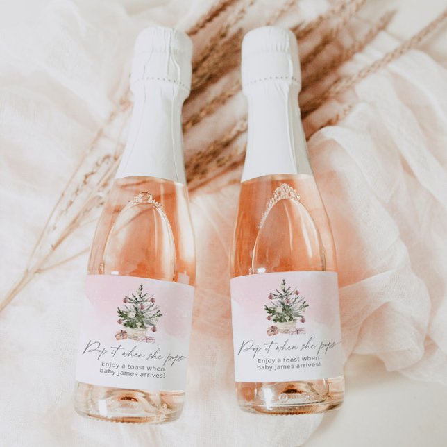Étiquettes Pour Bouteilles De Vin Mousseux Pink hiver pop it quand elle pop (Créateur téléchargé)