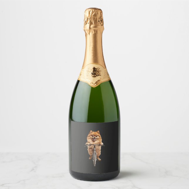 Étiquettes Pour Bouteilles De Vin Mousseux Poméranien (Devant)