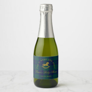 Étiquettes Pour Bouteilles De Vin Mousseux Pop it quand elle pops Rocking cheval Plaid