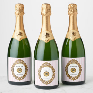 Étiquettes Pour Bouteilles De Vin Mousseux Presse pour le vin mousseux Bandes roses