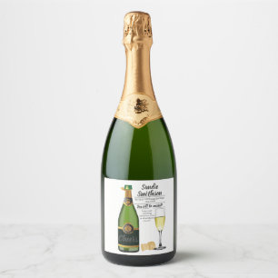 Étiquettes Pour Bouteilles De Vin Mousseux prime de longue durée cadeau de retraite patron Sp