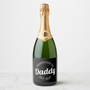 Étiquettes Pour Bouteilles De Vin Mousseux Promu Papa 2027 Futur Papa Cadeau Baby Shower Je
