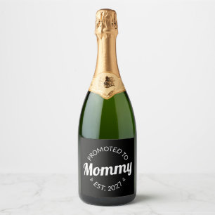 Étiquettes Pour Bouteilles De Vin Mousseux Promue Maman dès 2027 Annonce de Nouvelle Maman Je