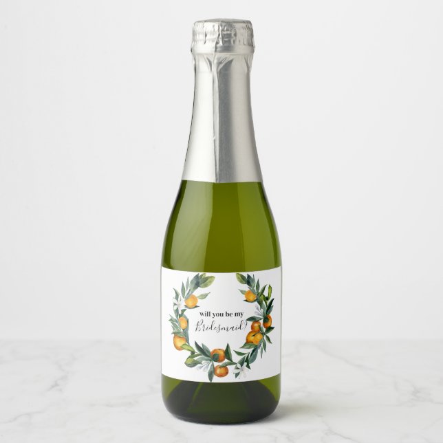 Étiquettes Pour Bouteilles De Vin Mousseux Proposition d'une domestique oranges muqueuses (Devant)