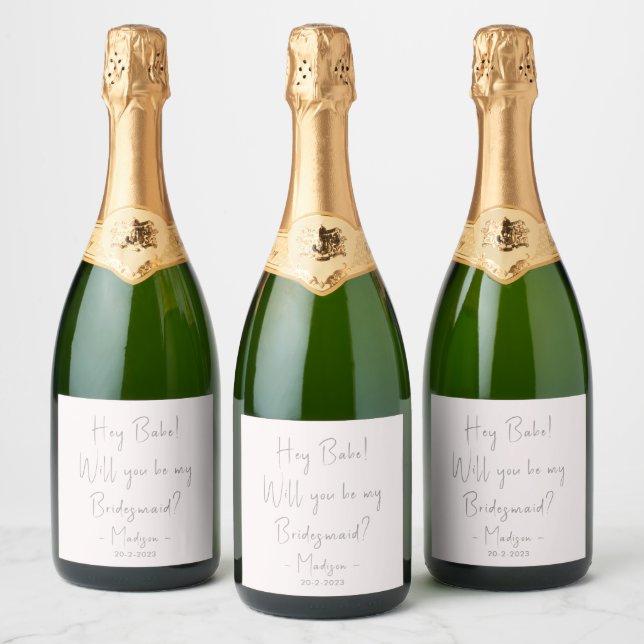 Étiquettes Pour Bouteilles De Vin Mousseux Proposition minimaliste moderne de servante d'accu (Bouteilles)