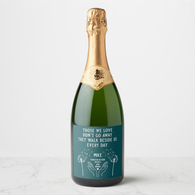 Étiquettes Pour Bouteilles De Vin Mousseux Réception funéraire en mémoire (Devant)