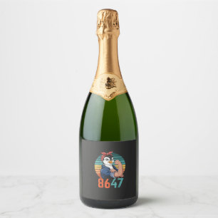 Étiquettes Pour Bouteilles De Vin Mousseux Retro 8647 Est 2028 Pourtant Pingouin Anti Trump