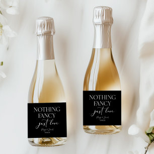 Étiquettes Pour Bouteilles De Vin Mousseux Rien de fantaisie Juste Amour Minimaliste Mariage 
