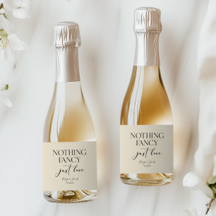 Étiquettes Pour Bouteilles De Vin Mousseux Rien de Fantaisiste Juste un Mariage Minimaliste e