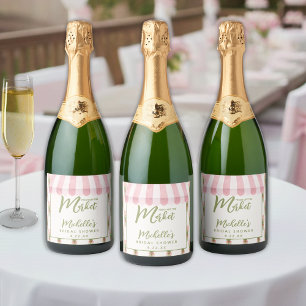 Étiquettes Pour Bouteilles De Vin Mousseux Rose Fraîchement Sur le Marché Baby Shower de Mari