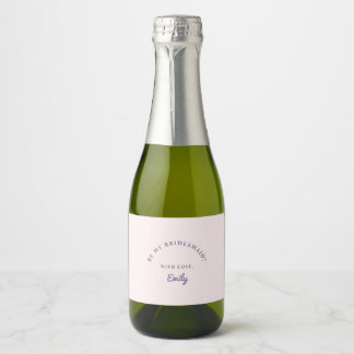 Étiquettes Pour Bouteilles De Vin Mousseux Rose Pâle et Violet Sois ma Demoiselle d'Honneur ?