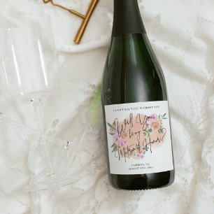 Étiquettes Pour Bouteilles De Vin Mousseux Serez-vous mon chef d'honneur ? Laboratoire étince